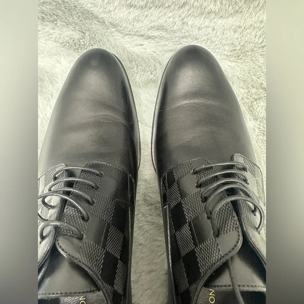 Louis Vuitton Derby Men's Black Leather Dress Shoes Size 6 1/2 - Picture 12 of 12